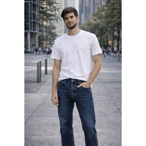 Dearborn Denim Straight Leg Jeans Blue 100% Cotton Made in USA Size 34x30